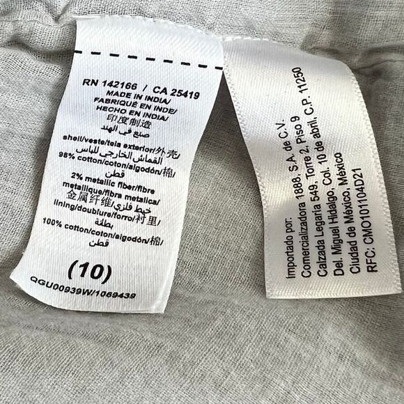 Peek Shiloh Floral Gray Embroidered Metallic Striped Long Sleeve Dress Girls 10 - Picture 3 of 16